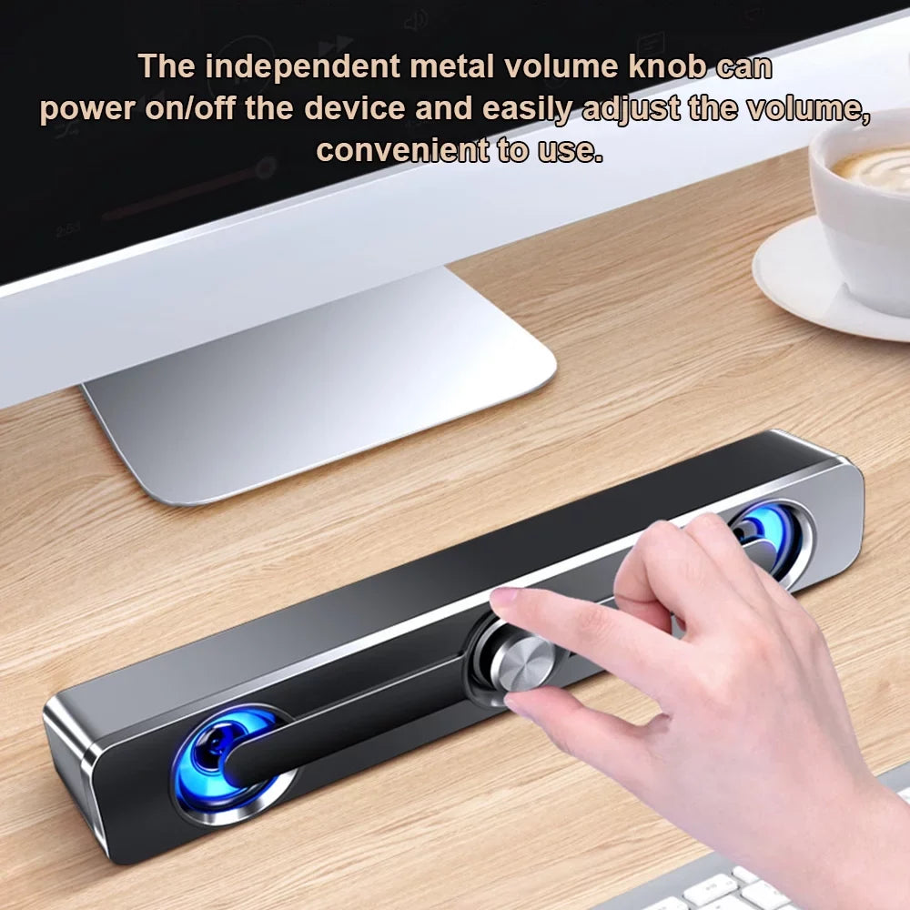 V-111 Computer Speaker Usb Wired Powerful Bar Stereo Subwoofer Bass Speaker Surround Sound Box For Pc Laptop Phone Tablet Mp3 Mp4