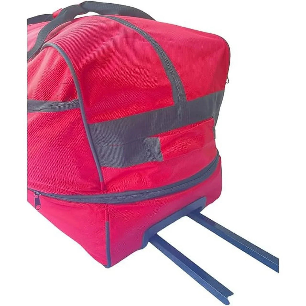 Luggage System, Duty Bag, Multi-Pocket Travel Collapsible Bar Red, Wheels, Duffle 28" Heavy Iron