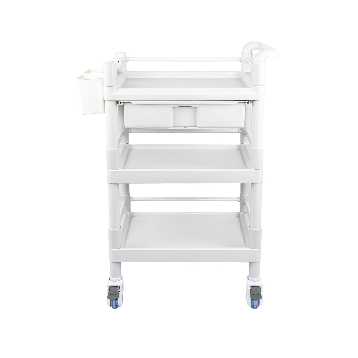 with Trolley Tier Cart Utility Spacious Mobile 360°Rotate Beauty Trolley Heavy Medical Medical Dirt Clinic Drawers 3 for Dental Salon Buckets Wheels Rolling 500 Lbs Cart Duty Hospital