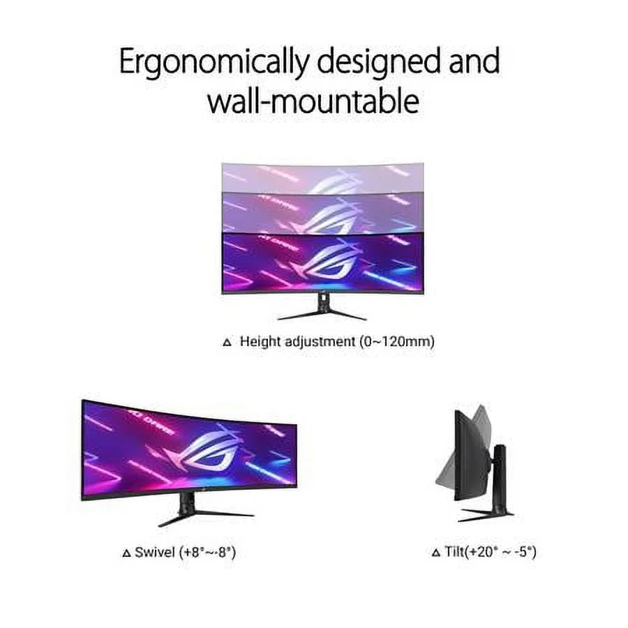 1440), 90% Motion Input USB-C, Switch x Strix Dual Extreme Ultra-wide (XG49WCR) Sync, KVM 32:9 (5120 ASUS Monitor - HDR DCI-P3, QHD Gaming ROG Low DisplayHDR400, 49" Curved 165Hz, Blur RJ45, Dual