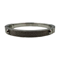 Michael Kors Silver-Tone Crystal Pave Astor Stud Bangle Bracelet - Mkj2746040