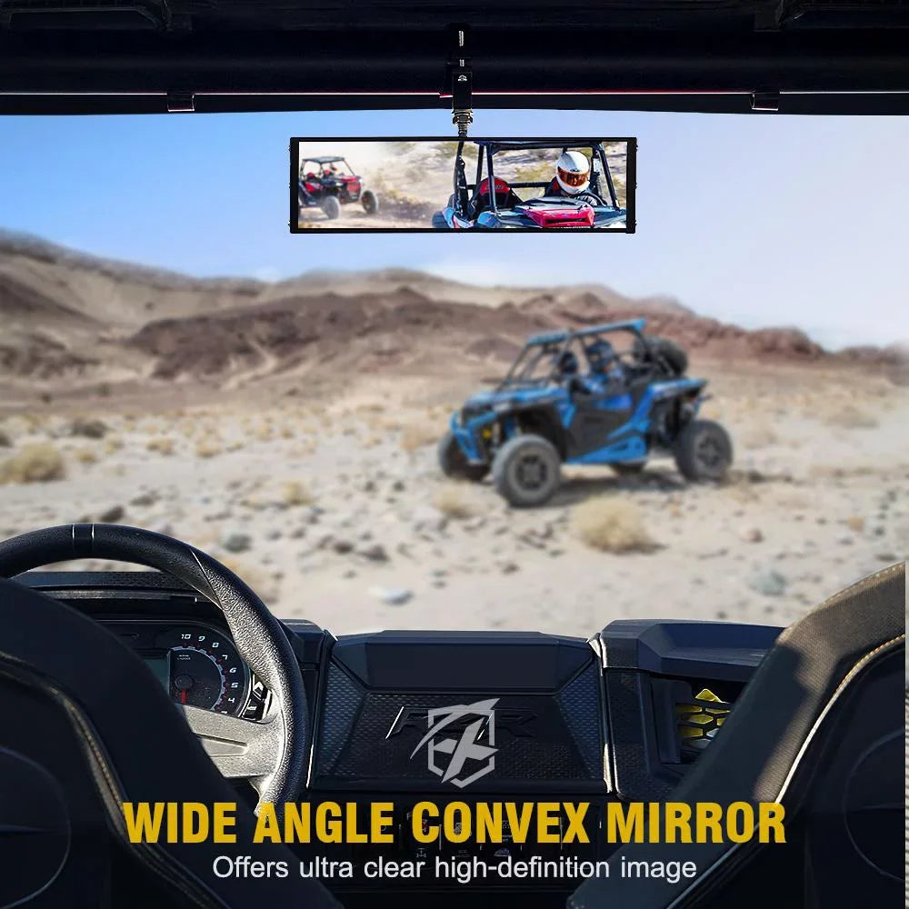Rollbars View 9" UTV Dome Aluminum 1.75" Mirror Integrated 2" LED w/ Rear - fits Xprite Lights