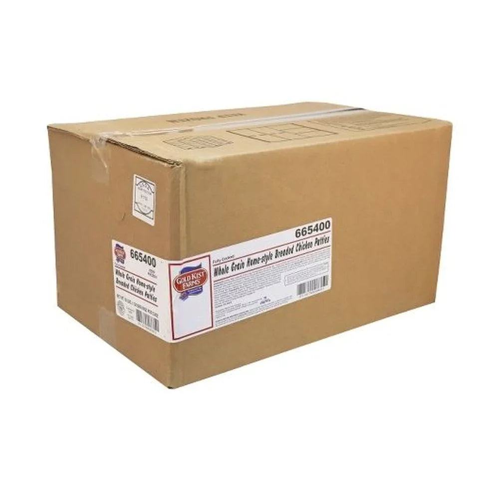 Cooked Homestyle Pound Whole Patty, 5 Grain Fully Gold Breaded Kist -- 6 Chicken per case