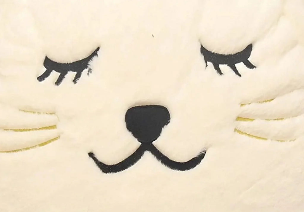 Heritage Kids Kitty Figural Bean Bag, Off-White Polyester