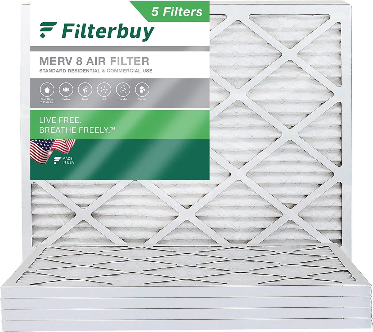 Air 8 Pleated HVAC (5-Pack) AC Filterbuy MERV Filters 20x24x1 Furnace