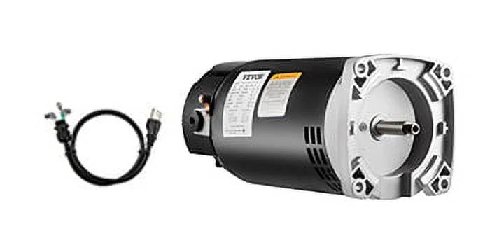 Vevor 1.5 Hp, 3463 Rpm, 1 Speed, 230/115 Volts, 7.88/15.5 Amps, 1.1 Service Factor, 56Y Frame, Psc, Odp Enclosure, Square Flange Pool Motor, Swimming Pool Pump Motor, Replacement Pool Motor Kit