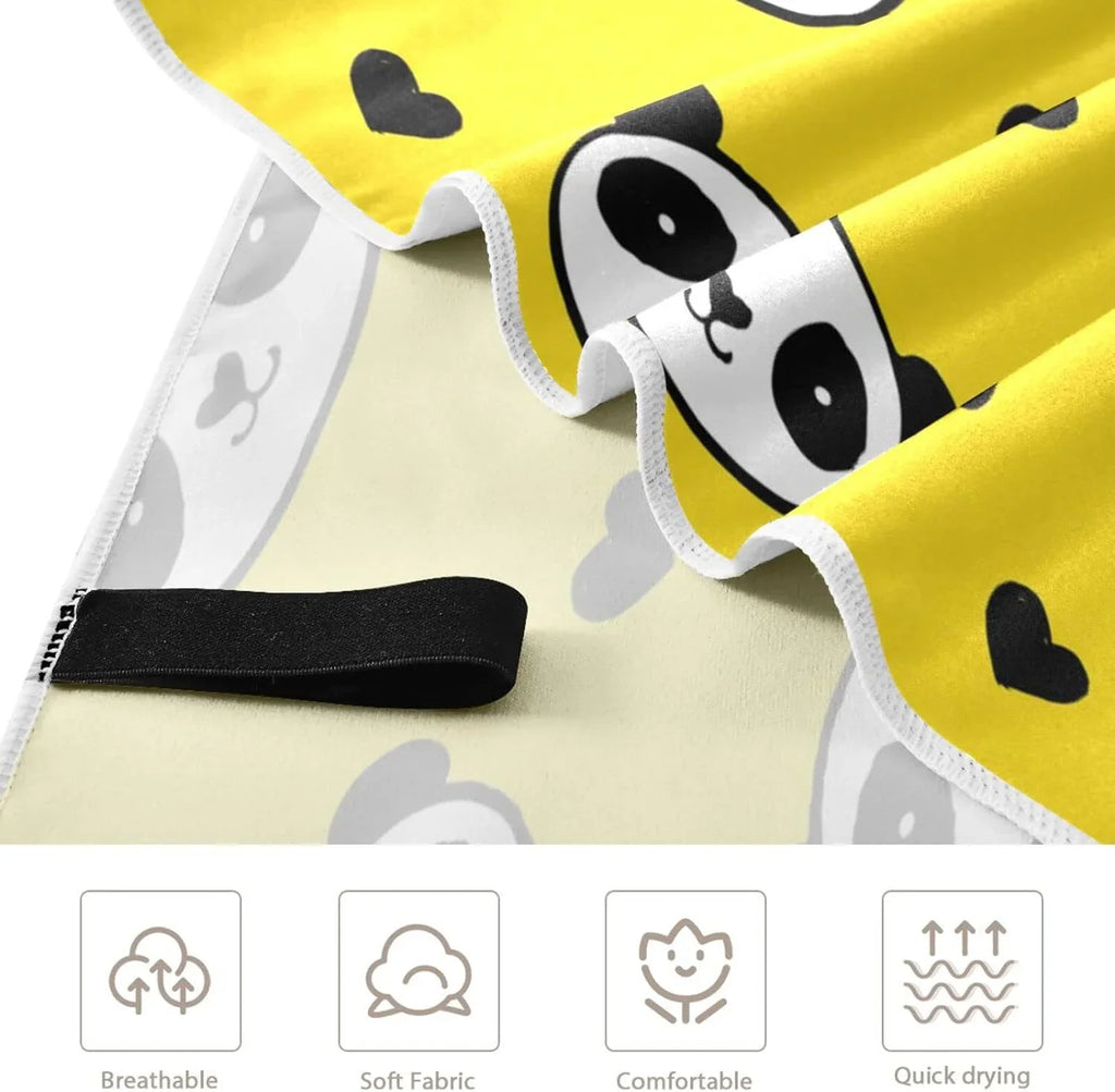Shower Bath Swim Yoga Multipurpose Towel Bestwell Pool Blanket, Towel Sand Dry Beach Lightweight Free 30”X60” Towel Microfiber Oversized Quick Towel, Thin Panda