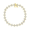 10K Yellow Gold 2.0 Cttw Round-Cut Diamond 4 Leaf Clover Link Bracelet (J-K Color, I1-I2 Clarity) - 7.25"
