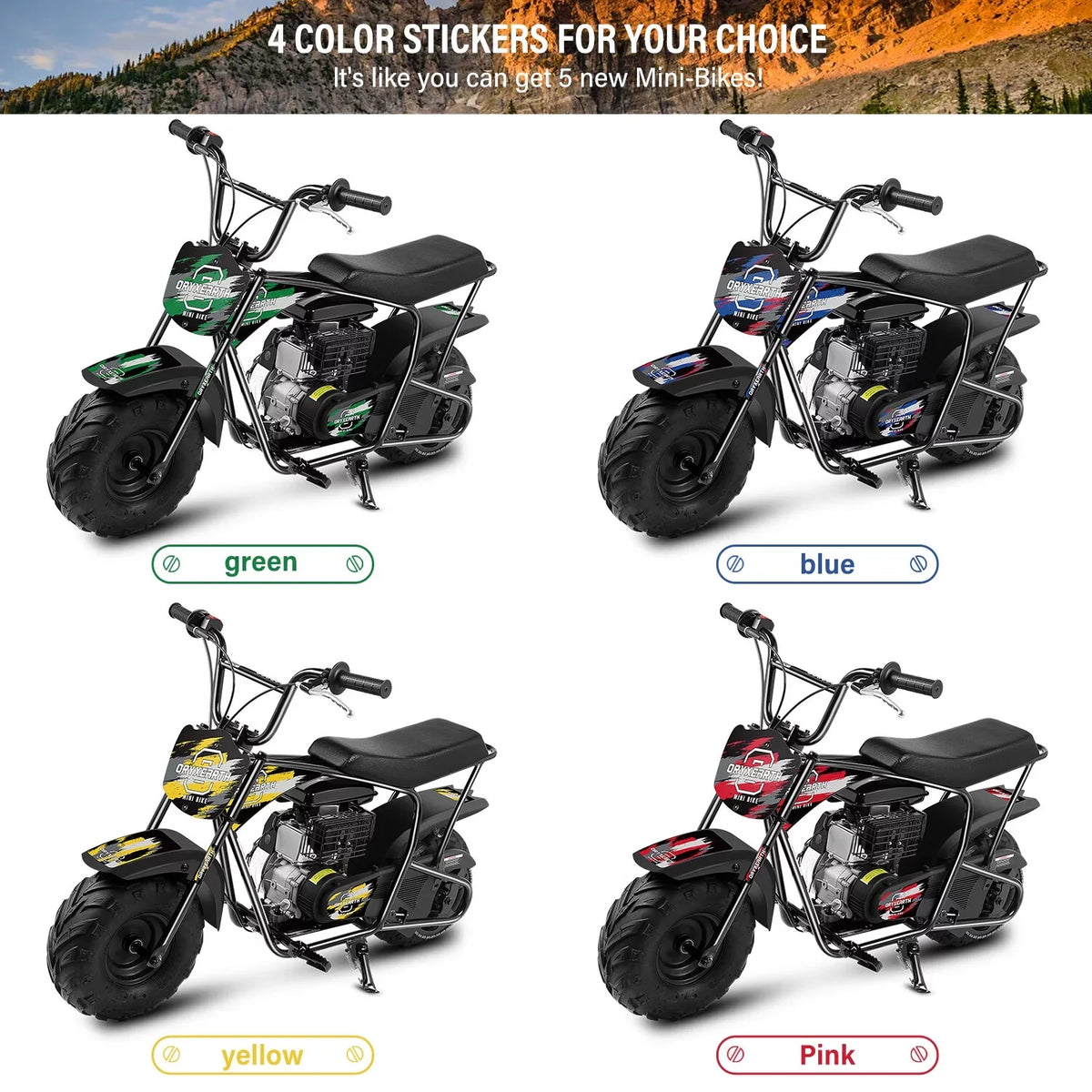 Mini Bike For Kids Motorcycle 8-14, Gas Powered Dirt Bike,105Cc 4-Stroke Ride On Toys, Racing