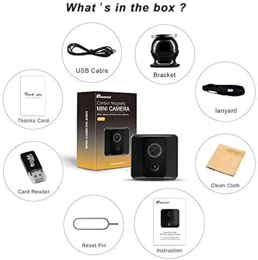 Hidden Surveillance with Camera Portable HD Wireless Motion and Body Night Mini Cam Cam for Vision 1080P Nanny Small Gift Home Detection Cameras Spy Indoor/Outdoor1 Camera Security