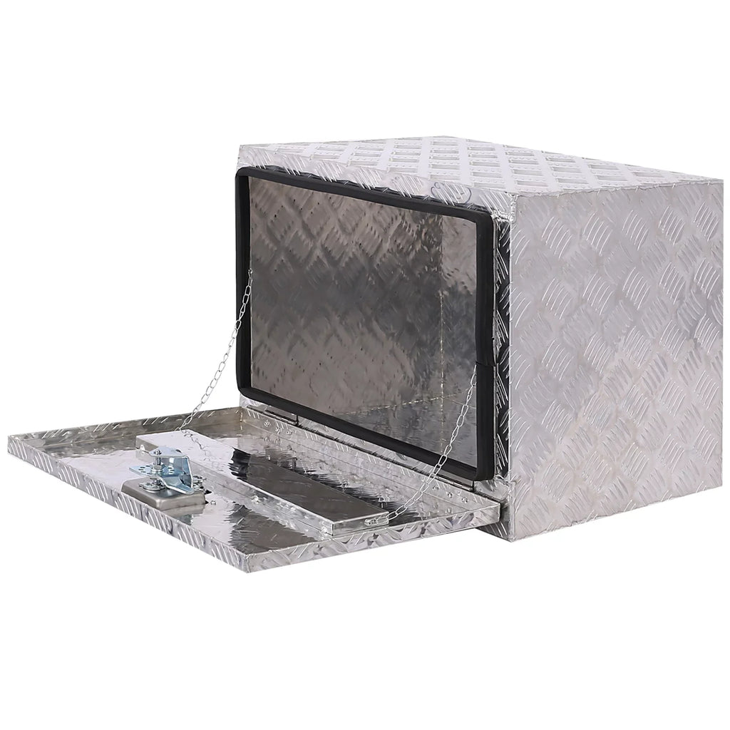 w/ Organizer, Box Truck Lock Box, Jarbalai Bed Keys, 24 Storage Silver exterior Box, Aluminum Tool inches Storage Tool Trailer Box, Underbody Tool RV Pickup