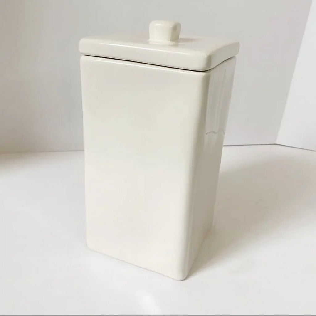 Rae Dunn Ceramic Canister Rice Ll Letter Ceramic Square Canister With Lid