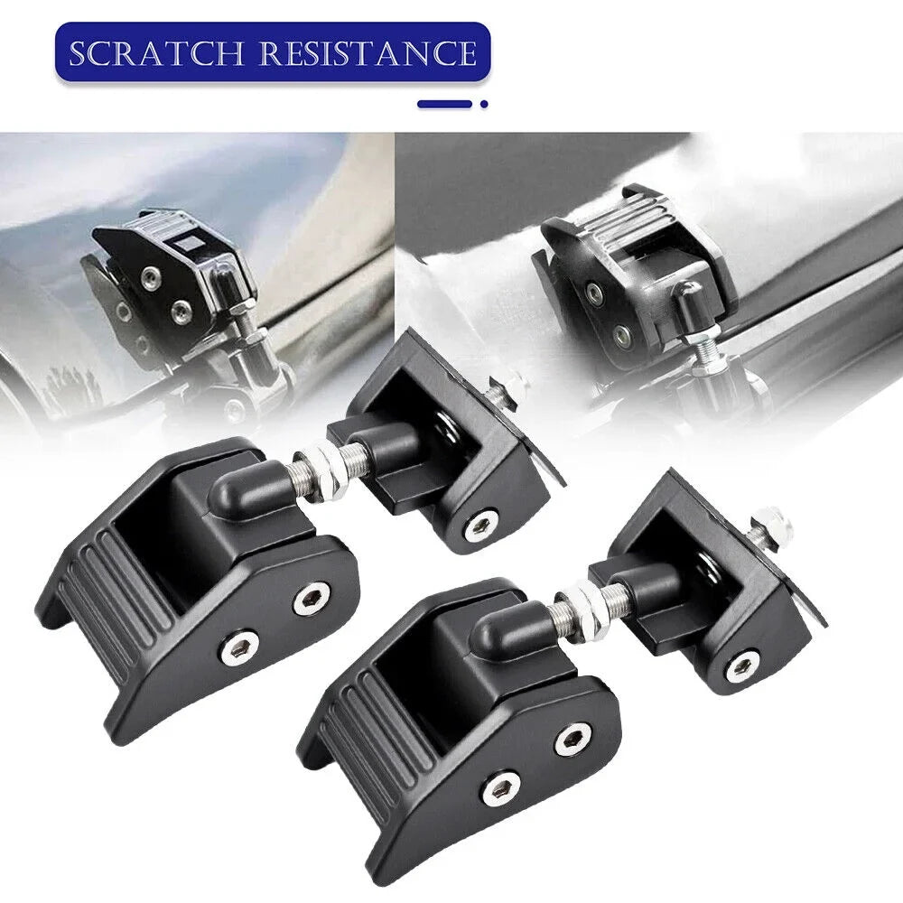 Jahy2Tech Jeep 2 Latch Catch Protection Black Front Hood - of Wrangler Increased Set Lock 07-18 JK for Vehicle
