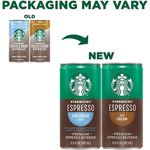 & (12 Cream, To Drink Cans Starbucks Vary) Espresso Ready Coffee, 6.5Oz (Packaging May Pack)