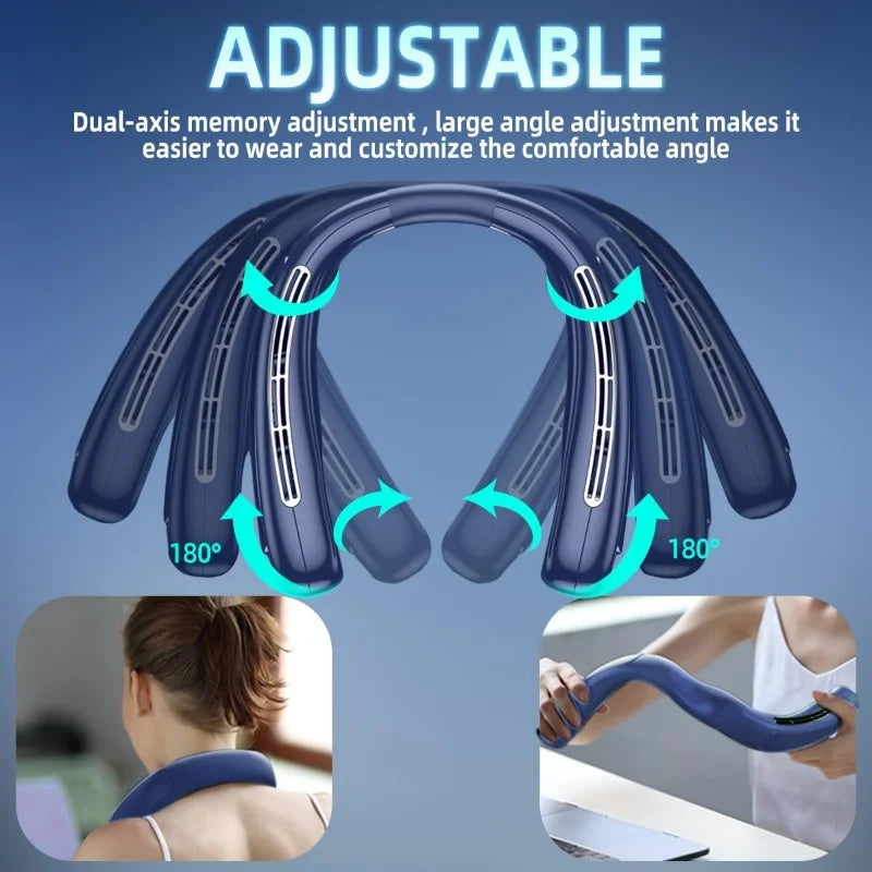Personal Neck That Essentials Your Cooling Fan Fan Cooler Bladeless Women Around 5200mah Neck Blow Rechargeable Cold Men Neck Wearable Fan Air Conditioner Neck For Air Portable Travel