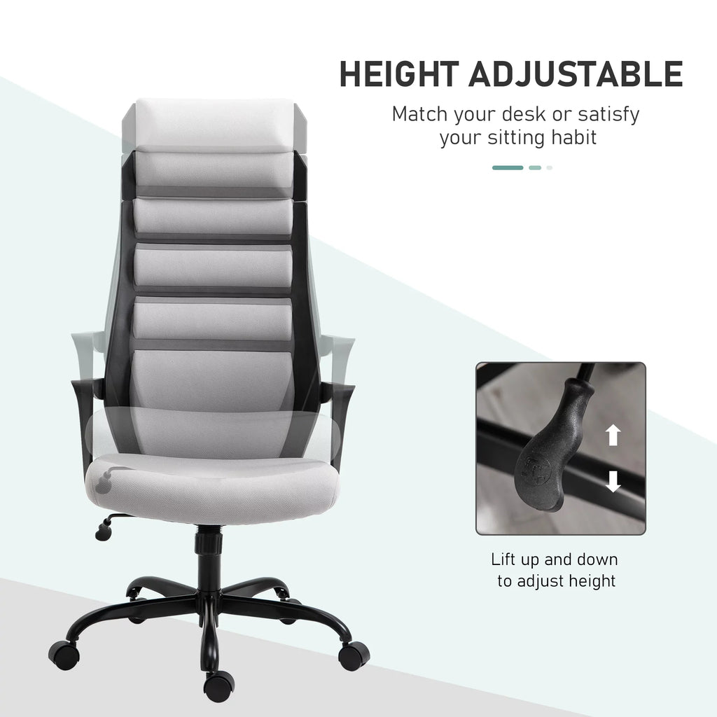 Vinsetto 26.75 In Executive Chair With Swivel & Adjustable Height, 275 Lb. Capacity, Grey