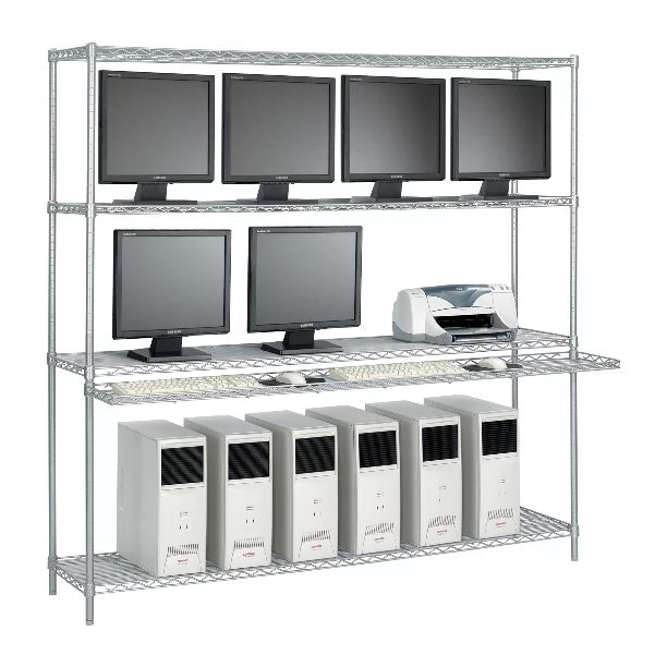 18" Deep X 42" Wide X 74" High Lan Workstation With 1 Cantilever Shelf