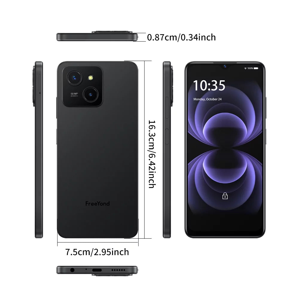 Up Extended ROM FreeYond Phones, RAM Phones ROM Smart Phone, And Unlocked To Unlocked 4G Slots, 8GB Android 16GB 6.6'' & & 256GB Dual RAM Mobile M5A SIM-Free 2TB 5000mAh, SIM, 3-Card 13