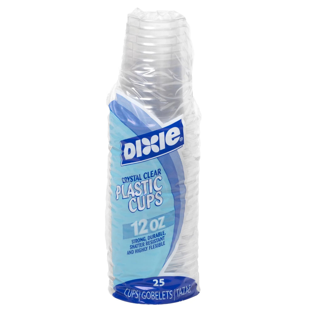 Dixie® (Cp12Dx) 12 Oz. Plastic Cold Cups By Gp Pro (Georgia-Pacific), Clear, 20 Sleeves Of 25 Cups (500 Cups Total)