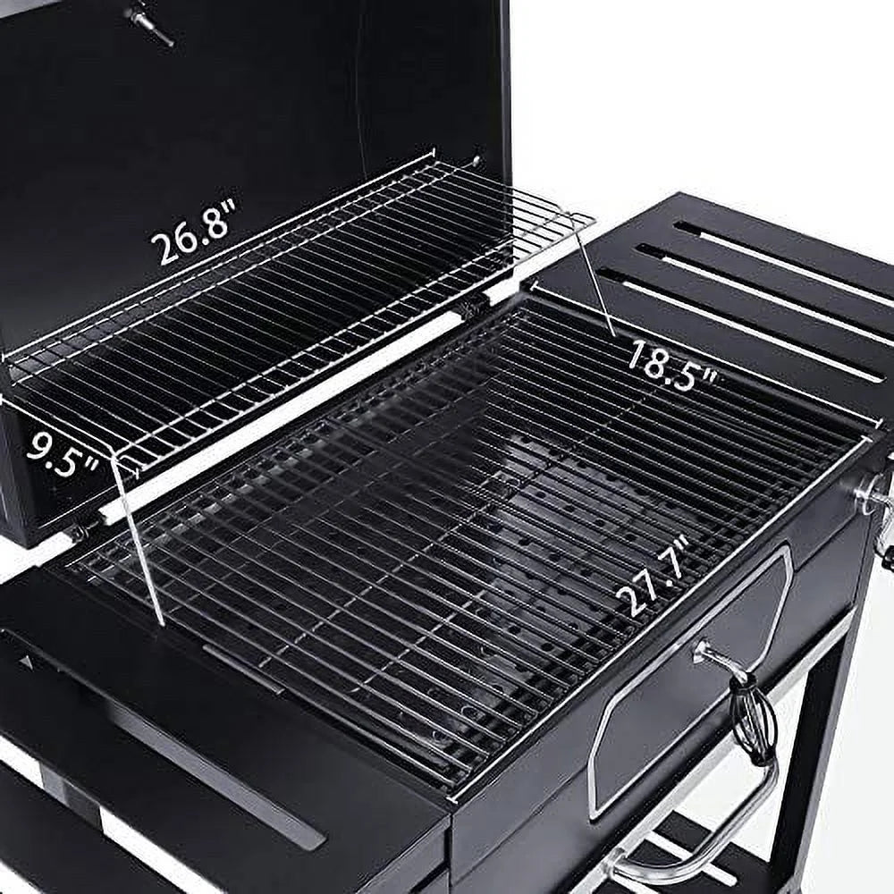Large Deluxe 30-Inch Gourmet Picnic Camping Cooking, Patio BBQ Backyard Smoker Grill, Charcoal Royal CD2030AN Black,
