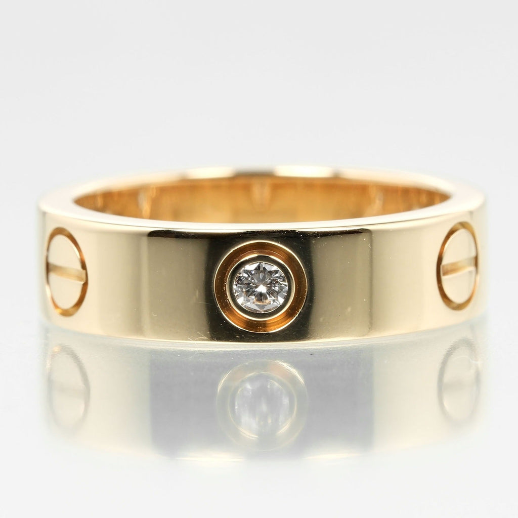 3P, (Good) Pre-Owned dimension approx. 8.67g, K18 half Cartier diamond, I132124019 yellow ring, 15 gold, Love