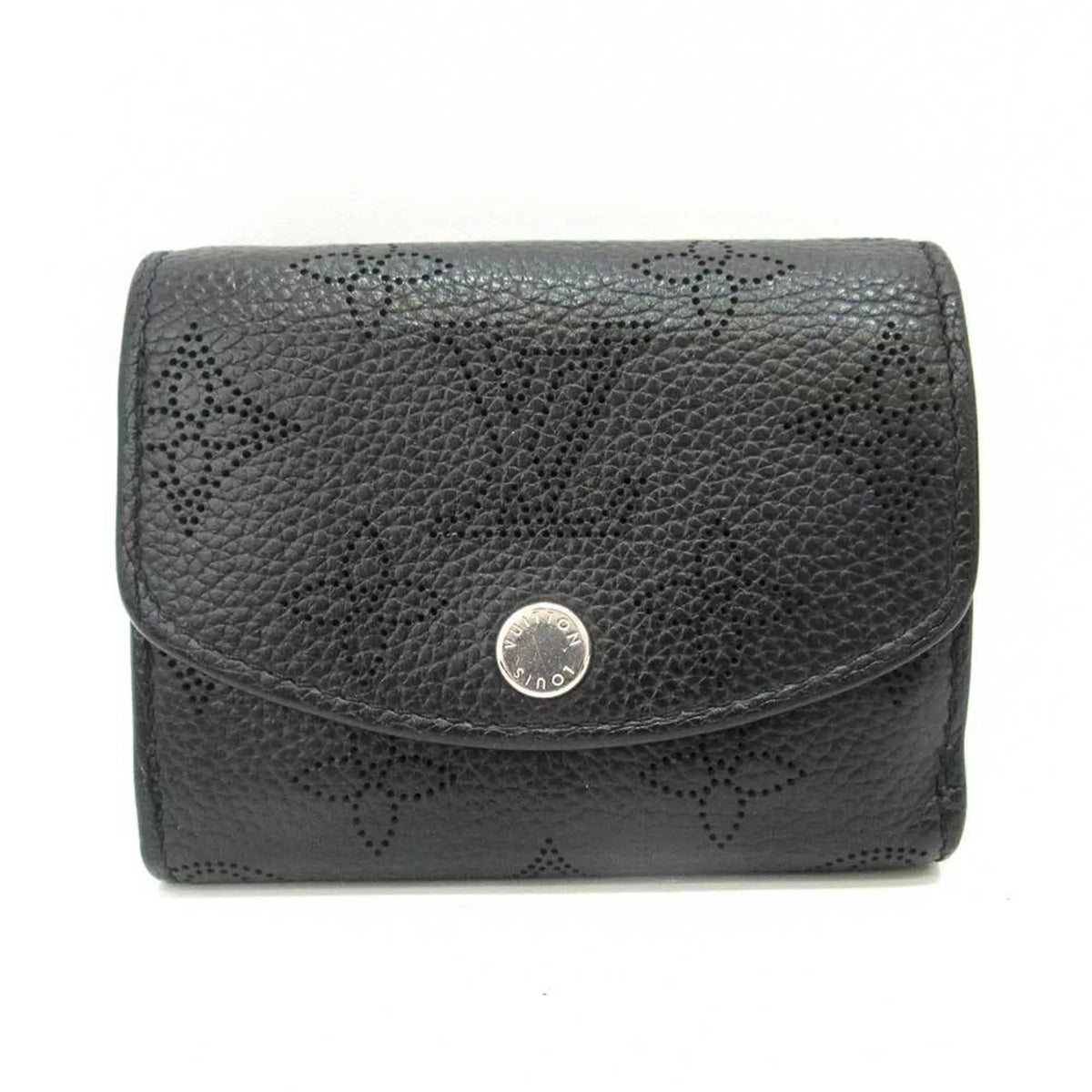 Second-Hand Louis Vuitton Wallet Portofeu Ilysse Xs Noir Black Mini Trifold Women'S Monogram Mahina M67498 Louisvuitton (Good)