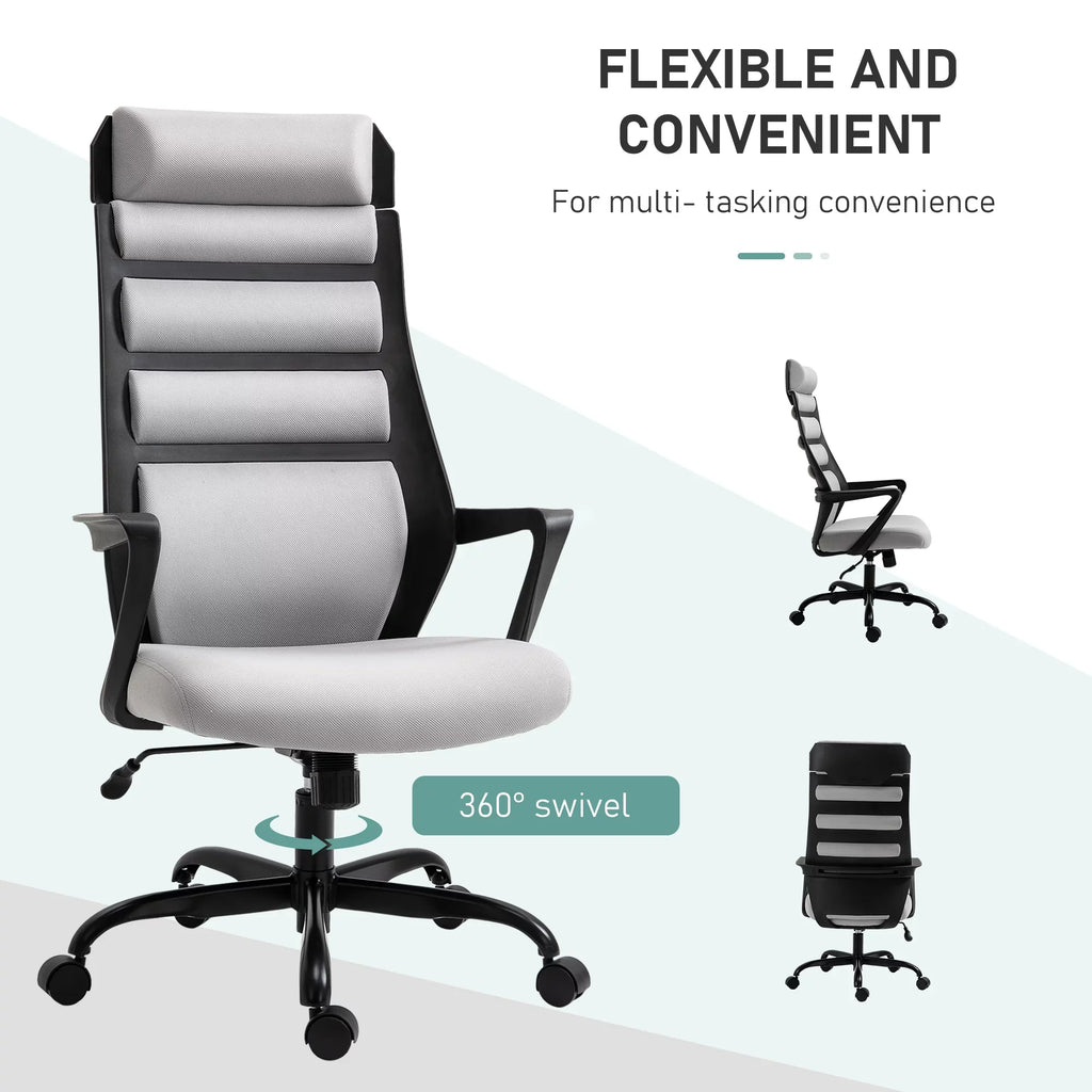 Vinsetto 26.75 In Executive Chair With Swivel & Adjustable Height, 275 Lb. Capacity, Grey