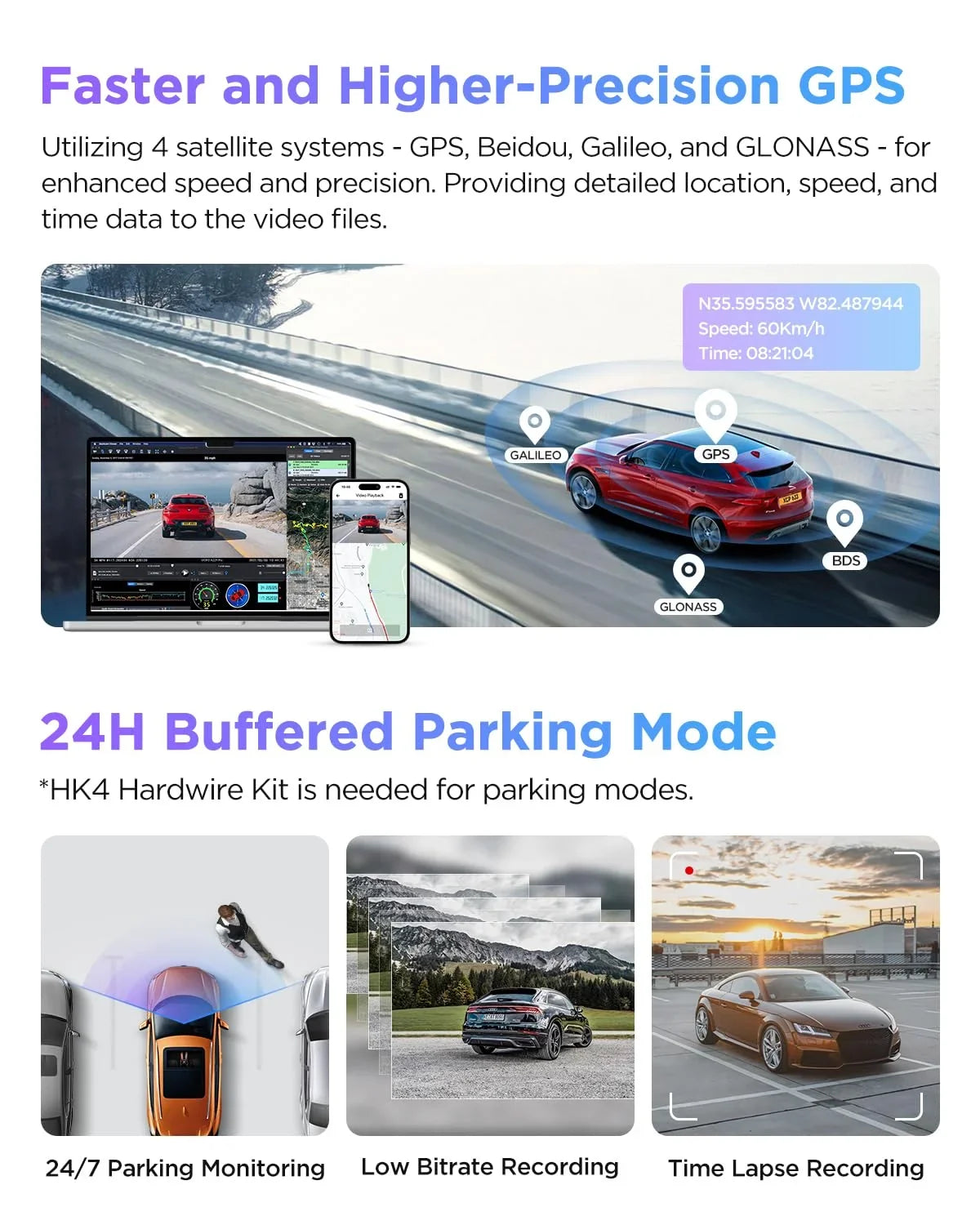 Viofo A229 Pro 2Ch Dashcam With Gps, Dual Starvis 2 Imx678 Imx675 4K+2K Front & Rear Car Camera 2 Lb
