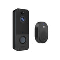 Intercom Phone Audio Wireless Way Finds Wi-Fi Ring 720P Detection Two Door FFF-GPCT3715 Smart Doorbell Vision Motion Night Black Battery Operated, Fab Security Video Camera Fresh