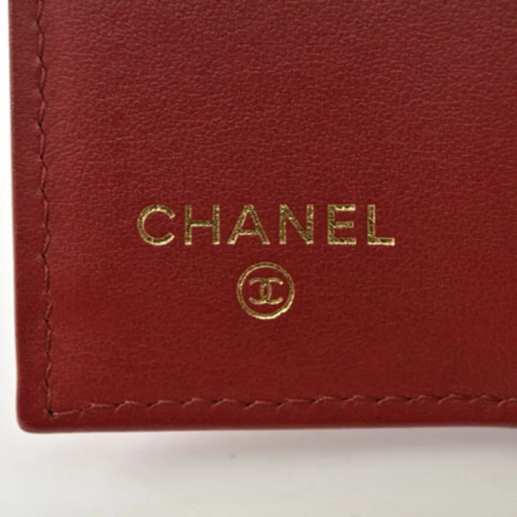 Pre-Loved Chanel Wallet Chanel Here Mark Caviar Skin Dark Red (Like New)