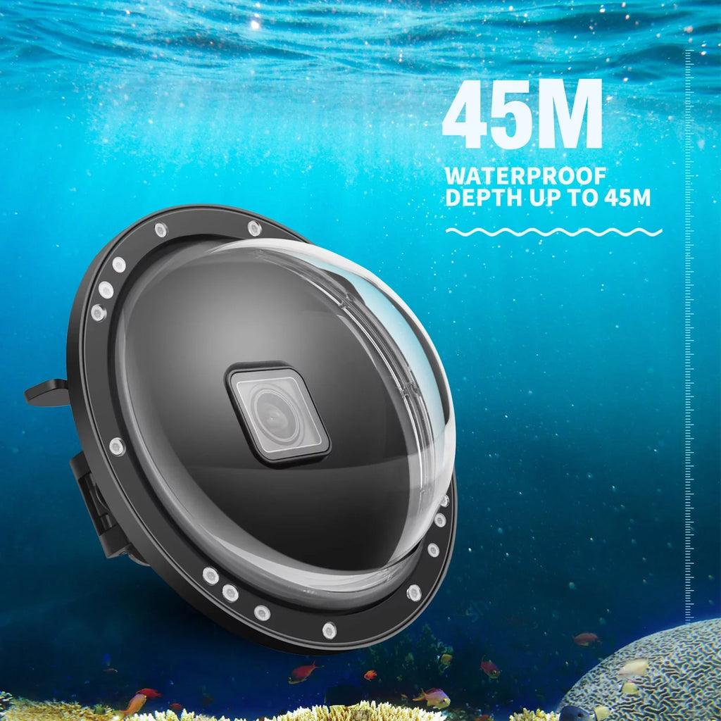 SHOOT 10 XTGP559 Hero Handle Port Hero 45m 180° Dome for Case Dual Angle Black Wide - Waterproof, 9