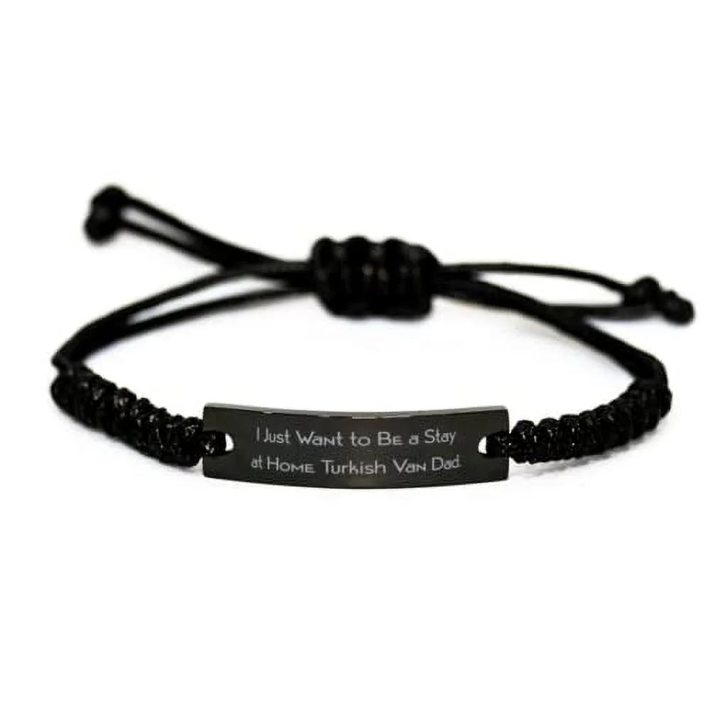 Cat a Van I Dad, Bracelet Friends to Want Black at, Funny Be Engraved Just Cat from Turkish Turkish Bracelet, Van for Rope Stay Cat