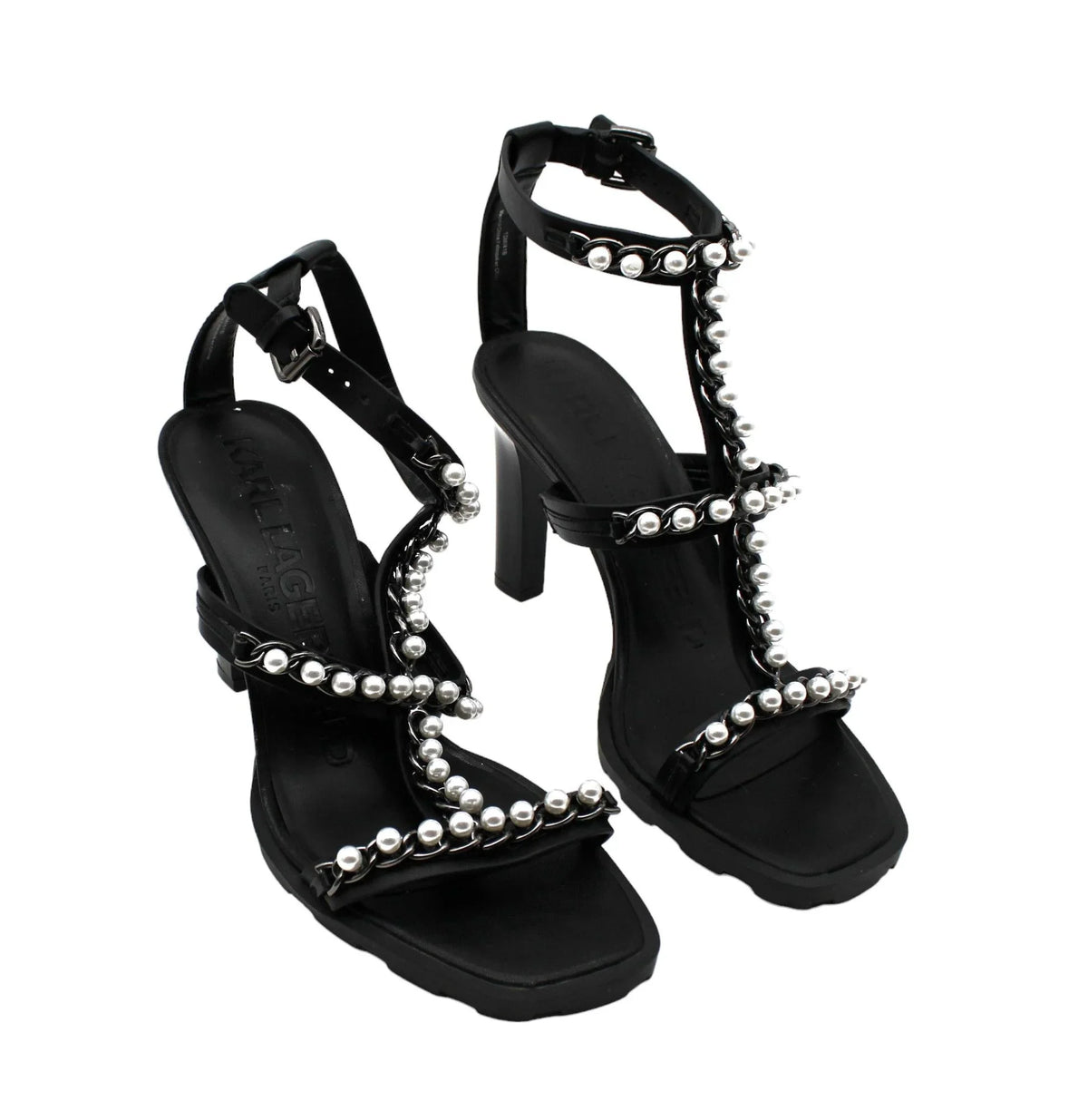 Embellished Midge Lagerfeld outfit Sandals Paris T-Strap US Karl Women's (dimension 10 )