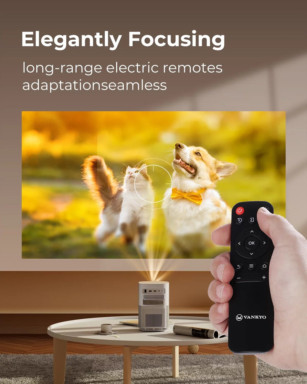 Audio, 1080P Supported Projector, Android Performance & Projector Mini Native Vertical 4K X3 Display, TV Stick, iOS FHD Projector, with Bluetooth with VANKYO Portable WiFi Compatible 250" Dolby