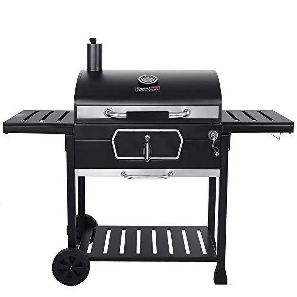 Large Deluxe 30-Inch Gourmet Picnic Camping Cooking, Patio BBQ Backyard Smoker Grill, Charcoal Royal CD2030AN Black,