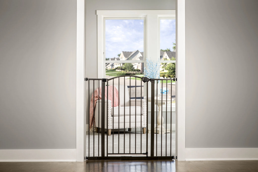 Regalo Extra Tall Bronze Arched Décor Baby Security Gate, Age Group 6 To 24 Months, Baby Gate