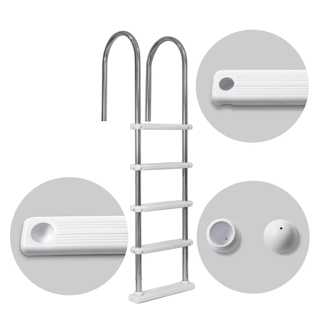 Steps, In-Ground Pool XtremepouwerUS Pool Steel Step Swimming Ladder Stainless 5-Step