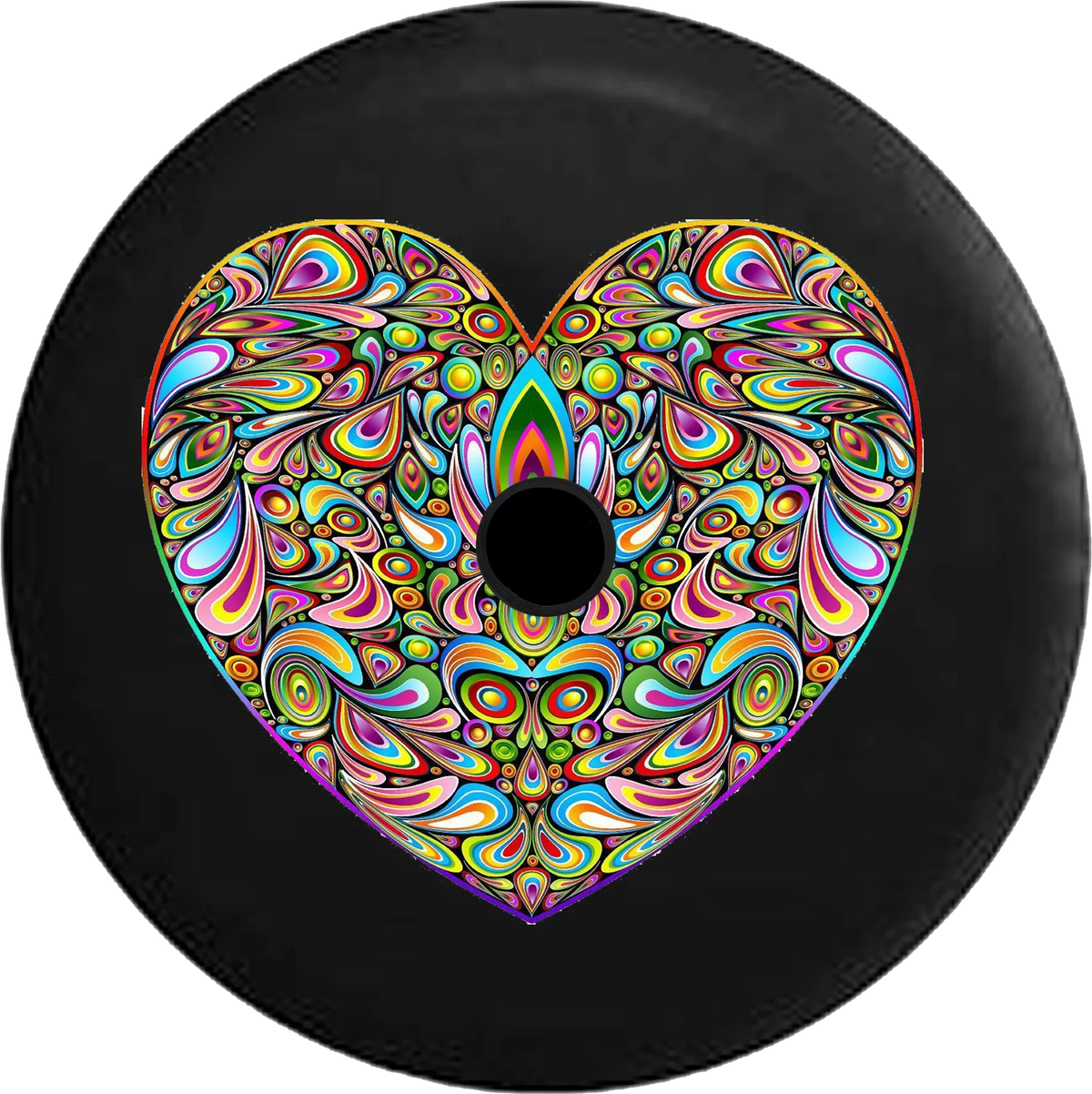 Cover Spare Inch for Love 2019 Wrangler JL RV 2018 Hippie Heart 32 Psycodelic Jeep Camera Tire Backup