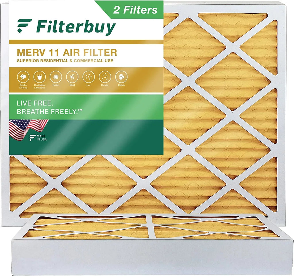 Filterbuy 11 Filters AC 14x20x4 MERV HVAC Pleated Air (2-Pack) Furnace