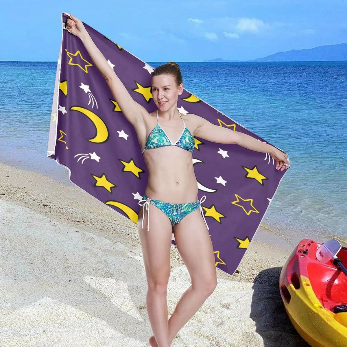 Oversized Dry Towels Towel for Moon Towel - Beach Absorbent Swimming Camping Lightweight Super Stars Bestwell Quick and Travel Compact - Holiday（419）