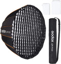 Godox Qr-P120 47.1 Inch/120Cm Parabolic Softbox Bowens Mount, Quick Release Parabolic Softbox, With Front & Inner Diffuser Sl-60W Ad600Bm Vl150 Ul150 Sl150Ii Amaran 100X 200D 200X W/Grid