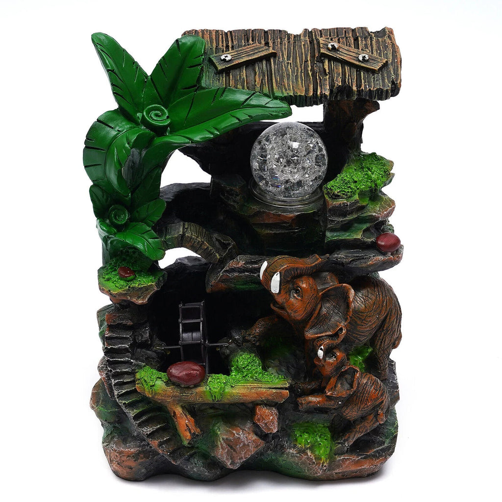 Tabletop Water Fountain With Led Rolling Ball Feng Shui Waterfall Fountain Home Indoor Water Fountain Led Lamp Tabletop Resin Rockery Fengshui Waterfall Decor