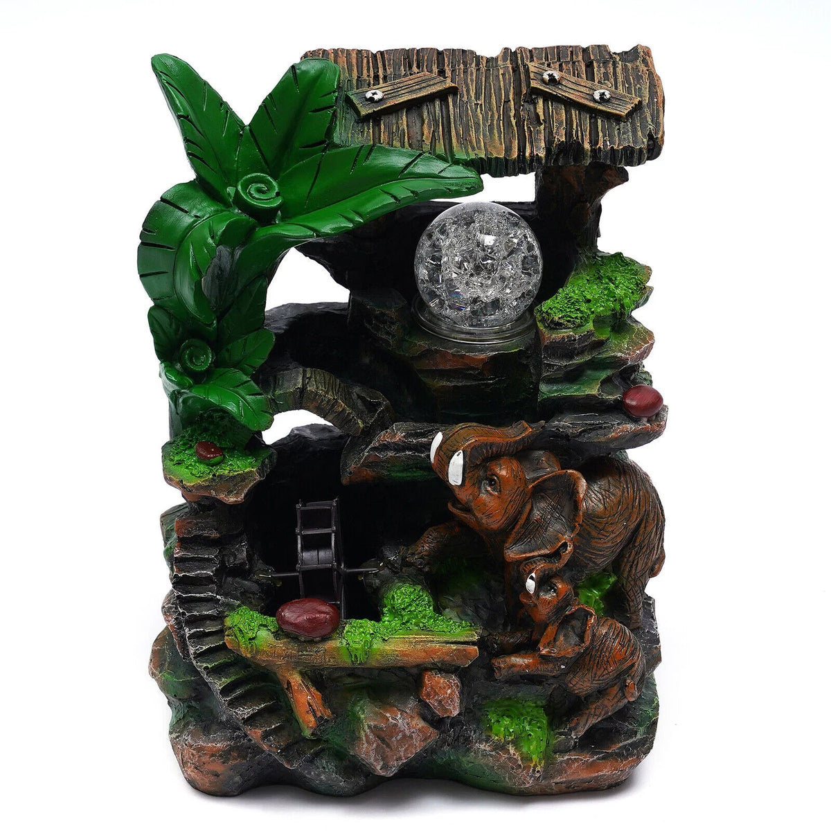 Tabletop Water Fountain With Led Rolling Ball Feng Shui Waterfall Fountain Home Indoor Water Fountain Led Lamp Tabletop Resin Rockery Fengshui Waterfall Decor
