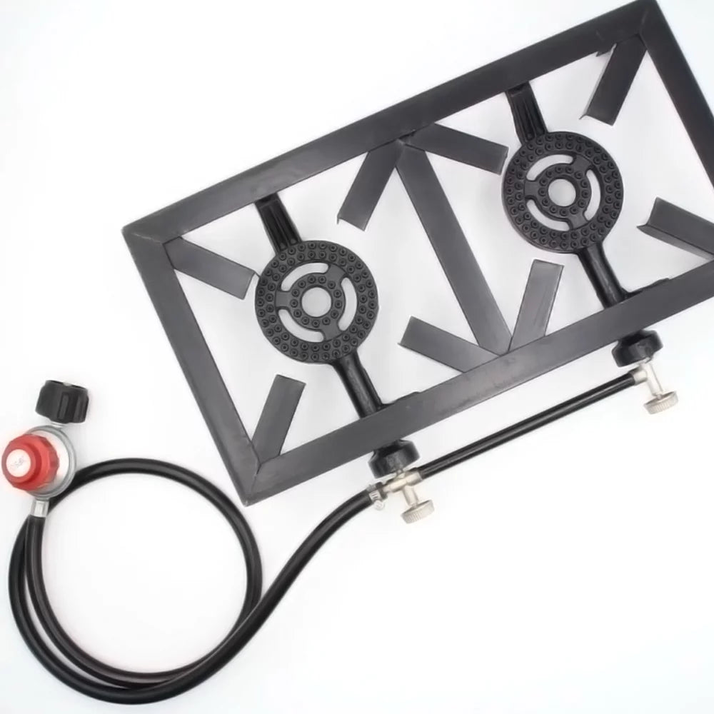 Camping BBQ Gas Cast (Standard), Stove for Patio Furnace Cooking Iron Cooking Double Efficient Tomshine Propane for Enthusiasts