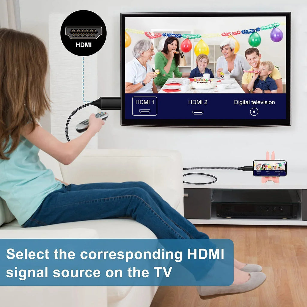 Digital Sync Compatible Video Screen Connector Adapter for HDMI 1080P 2m AV HDMI HDTV Cable iPhone Cable Upgraded
