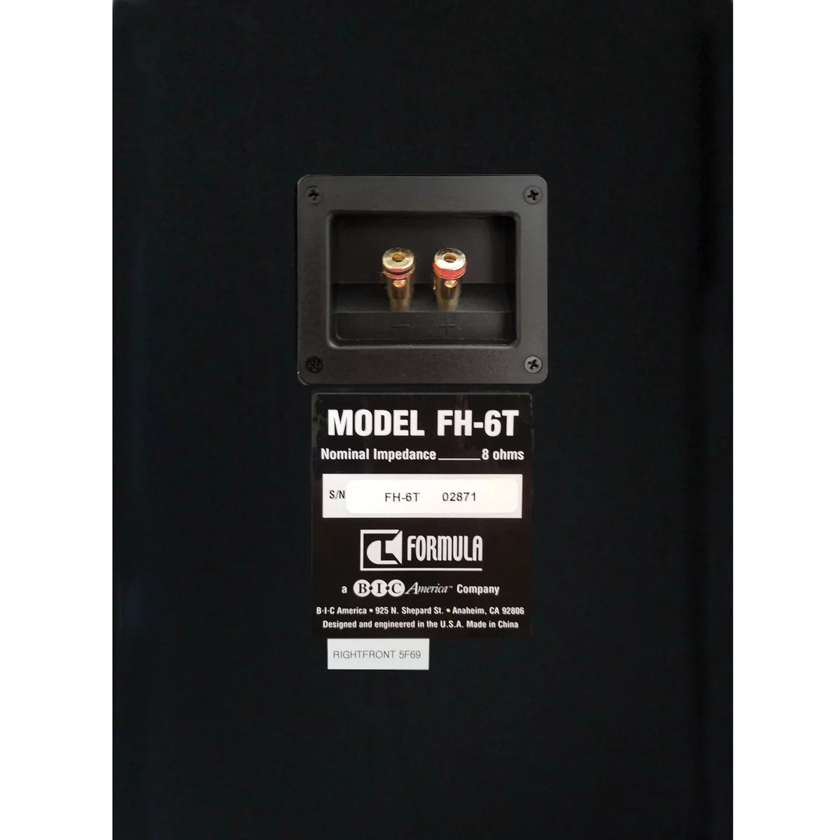 2-way Slim Fh-6t Speaker Fh-6t America 400-watt 6-1/2-inch Dual Tower Formula Bic Series