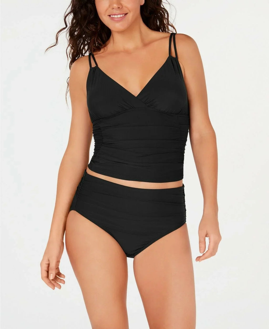 US Klein Top, Swim Tankini Calvin Ruched BLACK X-Small