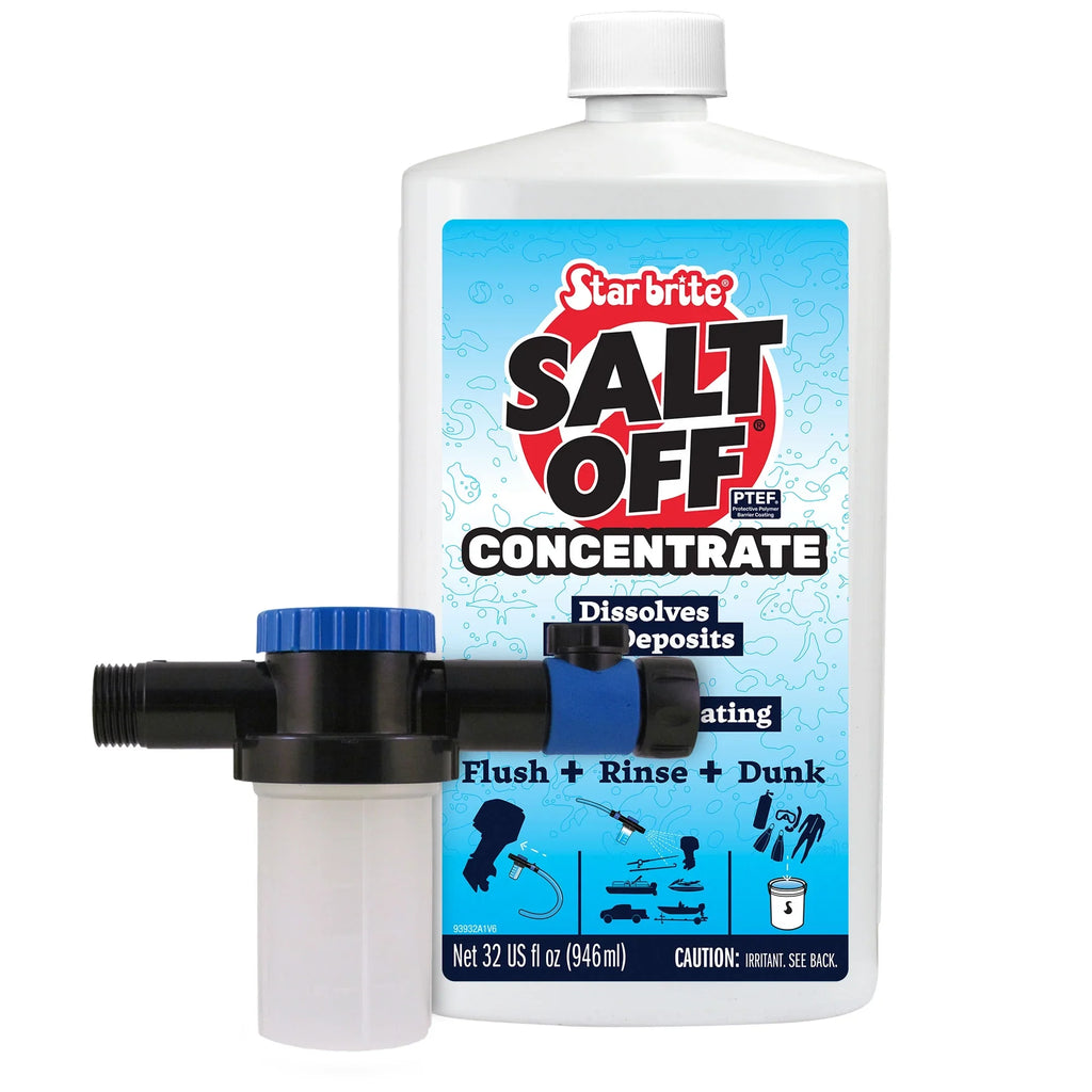Star Brite Salt Off Concentrate Kit - Ultimate Boat Salt Remover & Marine Engine Flush - 32 Oz. With Applicator - Perfect For Outboard Motor Flush & Washing Salt Deposits Away (094000)