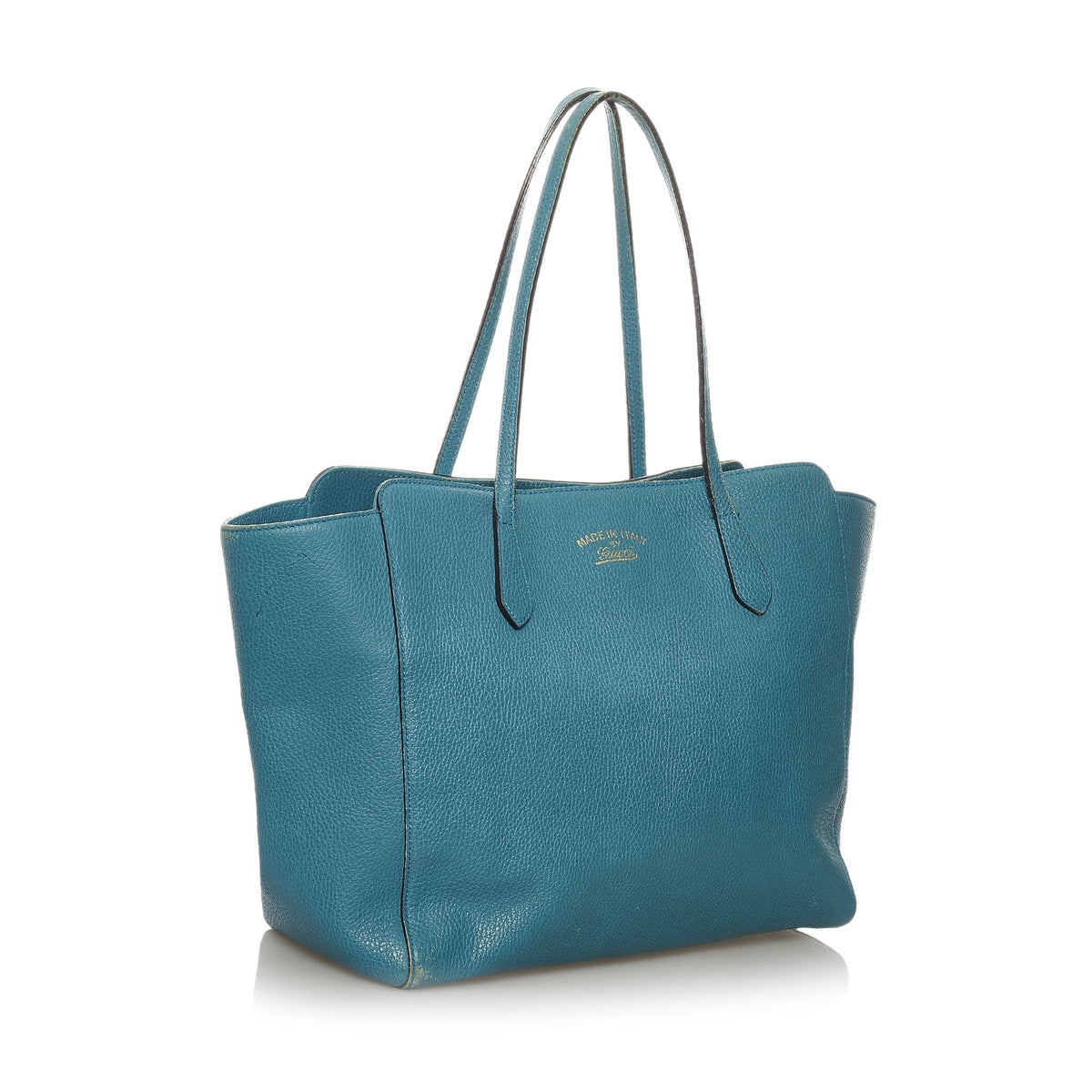 Authenticated Blue Calf Bag Swing Leather Pre-Owned (Good) Tote Medium Women