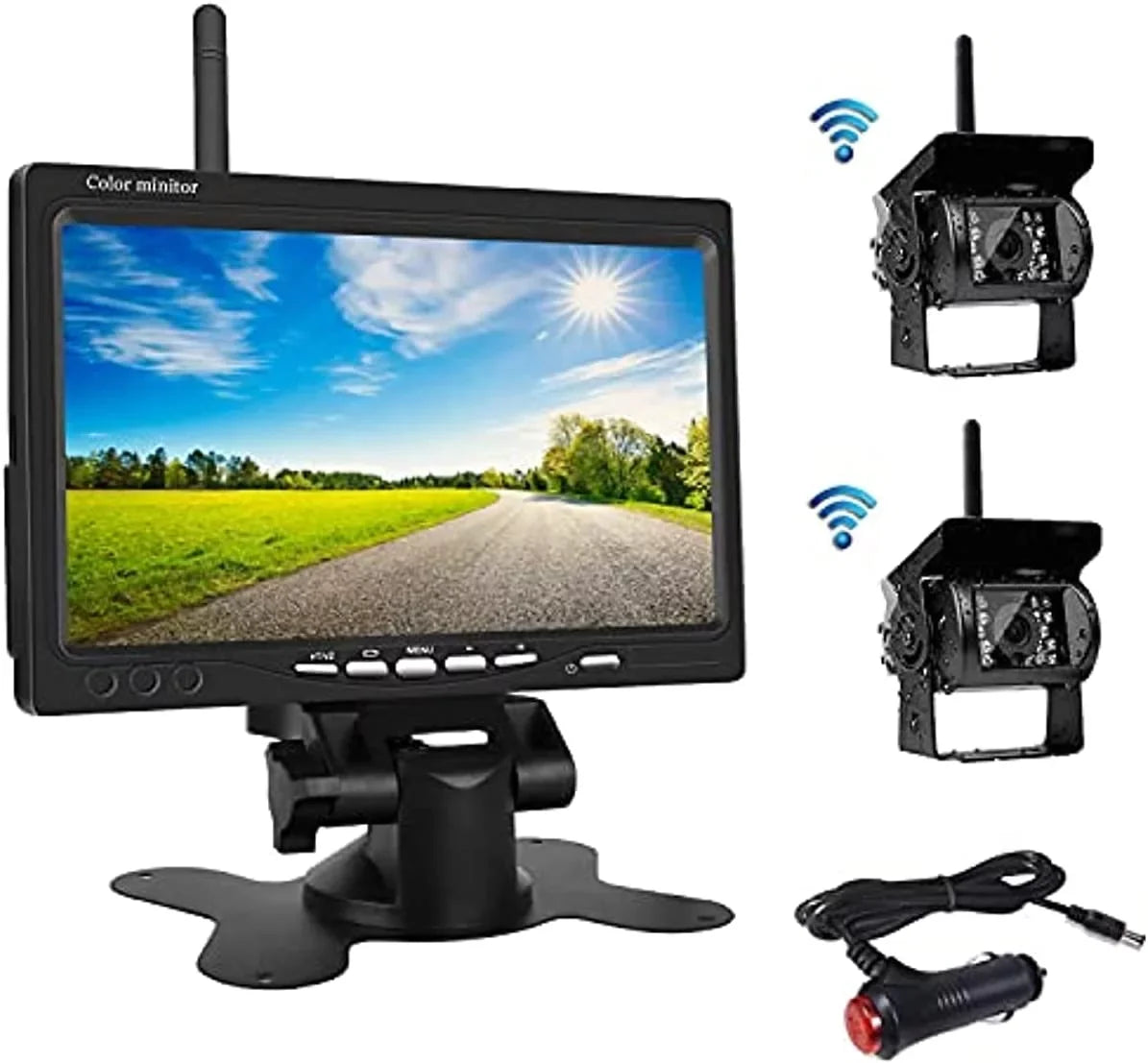 SUV Monitor Camera 7 Rear Bus Backup Wireless Monitor Camera Bileeko Trailers RV Trucks View and inch LCD 2 for Kit